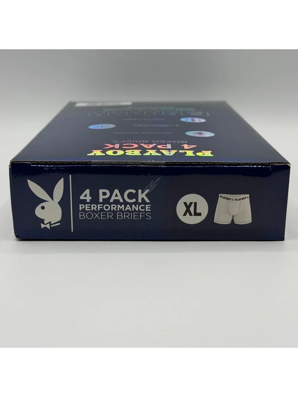 Playboy 4 Pack Performance Moisture Wicking Red Black Men's X-Large Boxer Briefs